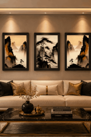 Asian Landscape Wall Art Set of 3