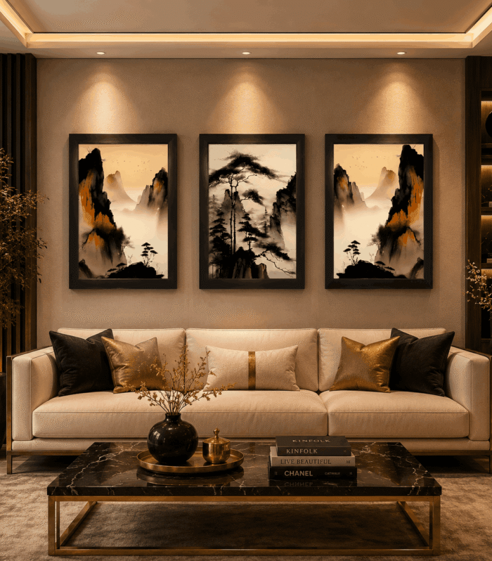 Asian Landscape Wall Art Set of 3