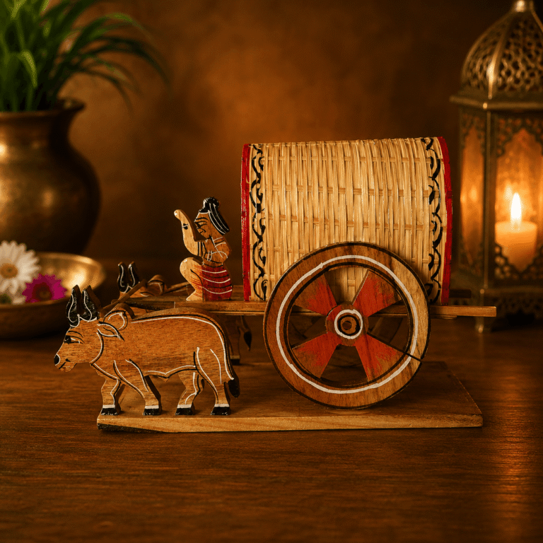Handmade Wooden Bullock Cart Showpiece Big Size | COD Available - Image 6