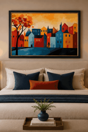 Colorful Abstract Cityscape Wall Art