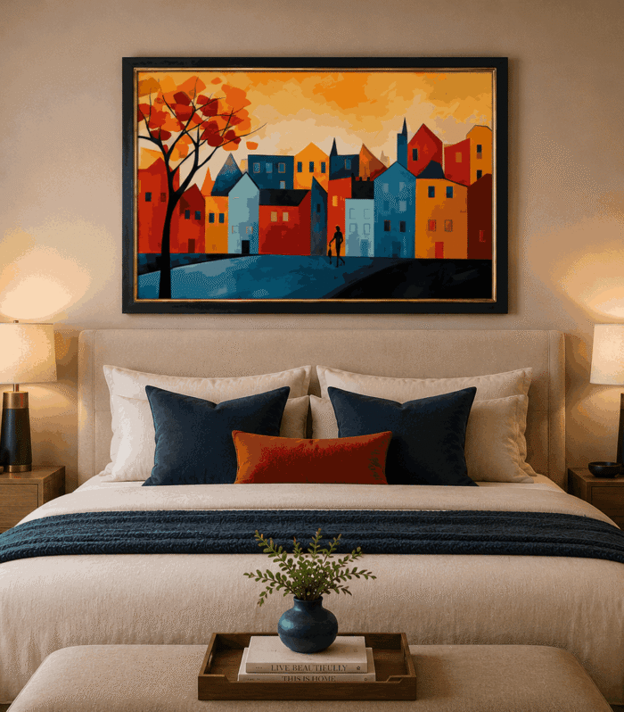 Colorful Abstract Cityscape Wall Art