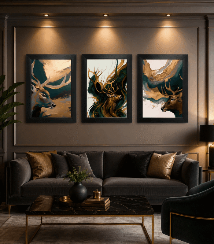 Deer Wall Art Set of 3