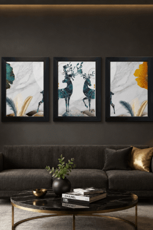 Marble Wildlife Deer Framed
