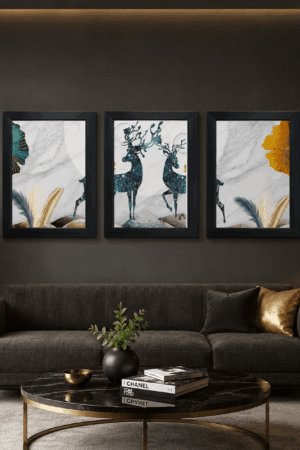 Modern Deer Wall Art Set