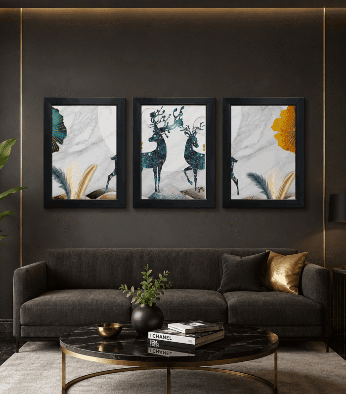 Modern Deer Wall Art Set
