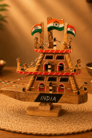 Handmade Wooden Indian Ship Showpiece