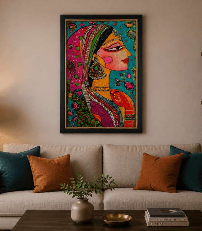 Indian Woman Wall Art Framed Print
