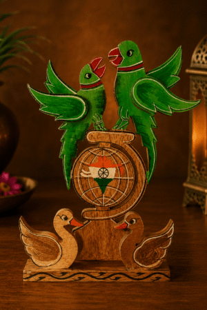 Handmade Wooden Love Birds Showpiece | Wooden Parrot Decorative Table DecorHandmade Wooden Love Birds Showpiece | Wooden Parrot Decorative Table Decor