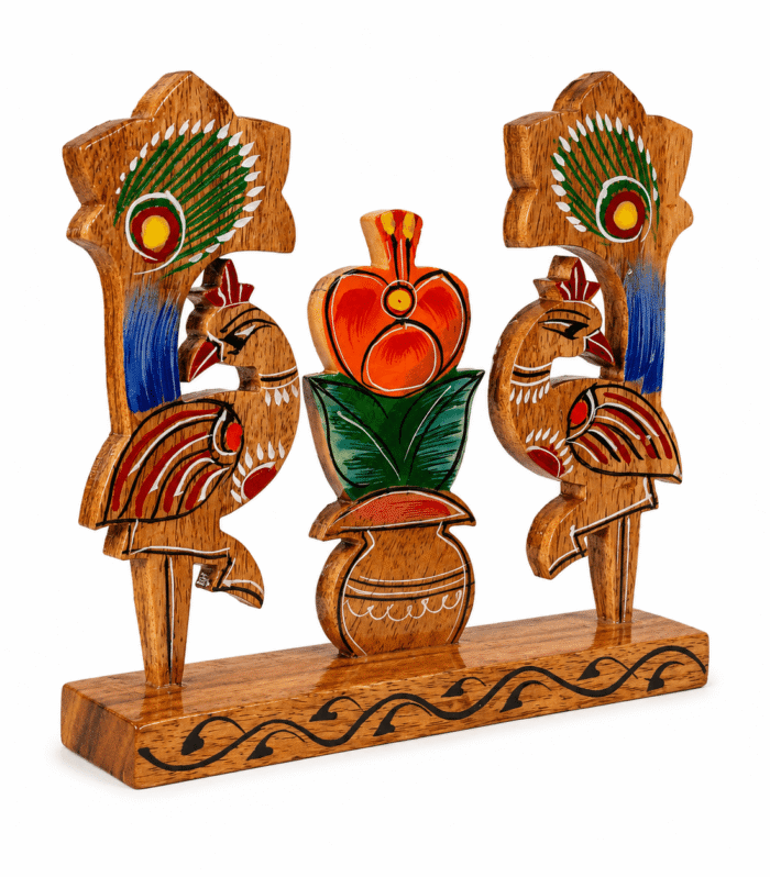 Wooden Peacock Showpiece