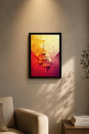 Ready Hanging Geometric Abstract Wall Art Frame