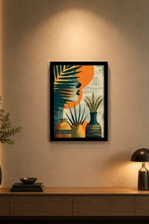 Abstract Boho Wall Art Framed 8x12 Inch