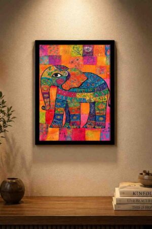 Elephant Photo Frame with Black Frame