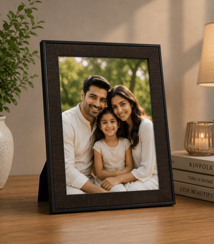 Rustic Dark Wood Photo Frame – Premium Wall & Table Display Frame