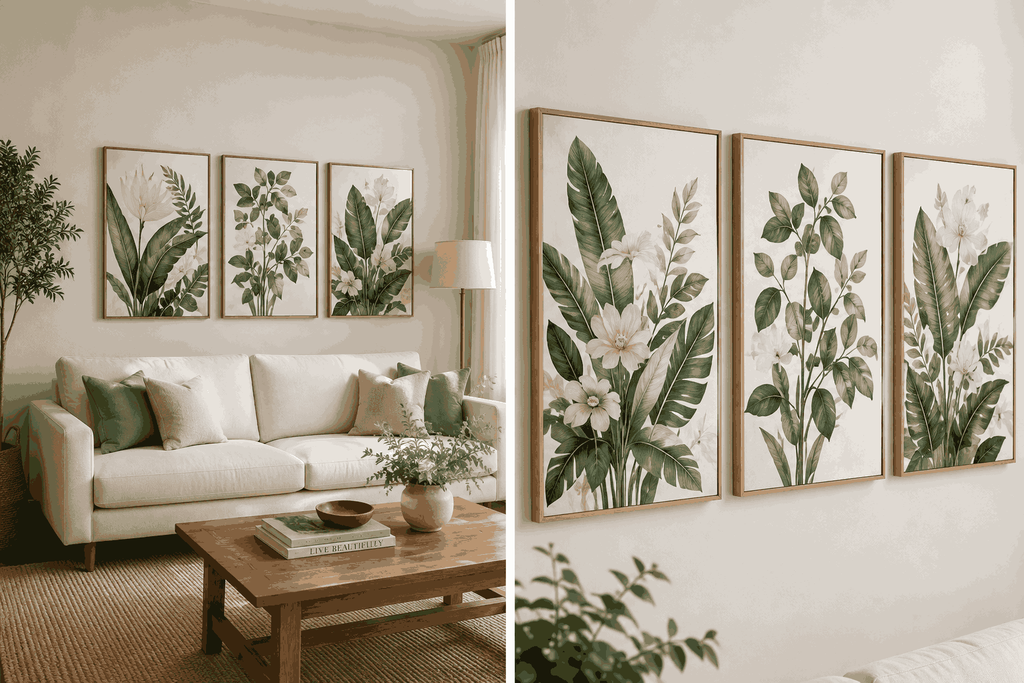 botanical wall art set of 3