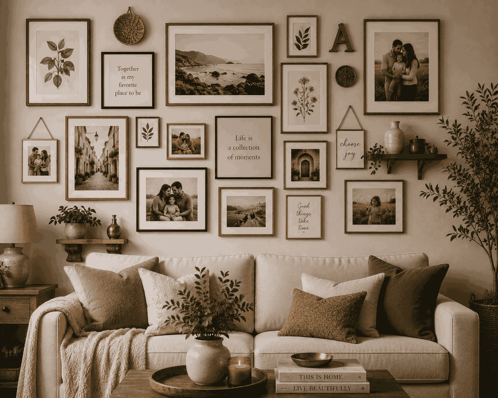 eclectic gallery wall