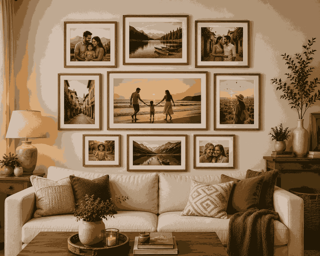 natural wooden photo frames