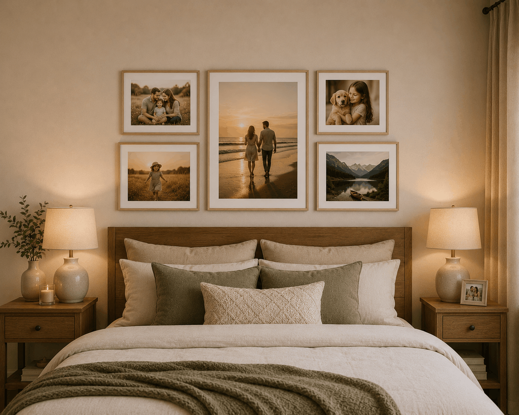 peaceful bedroom photo frame ideas