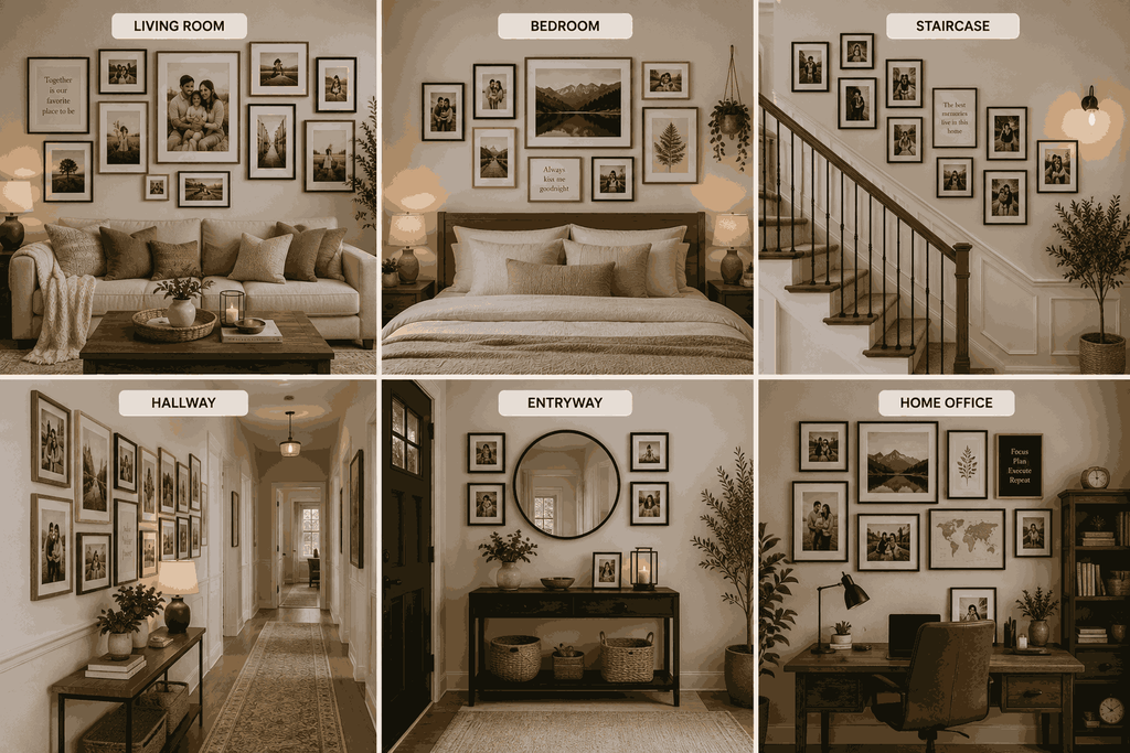 photo frame wall design ideas