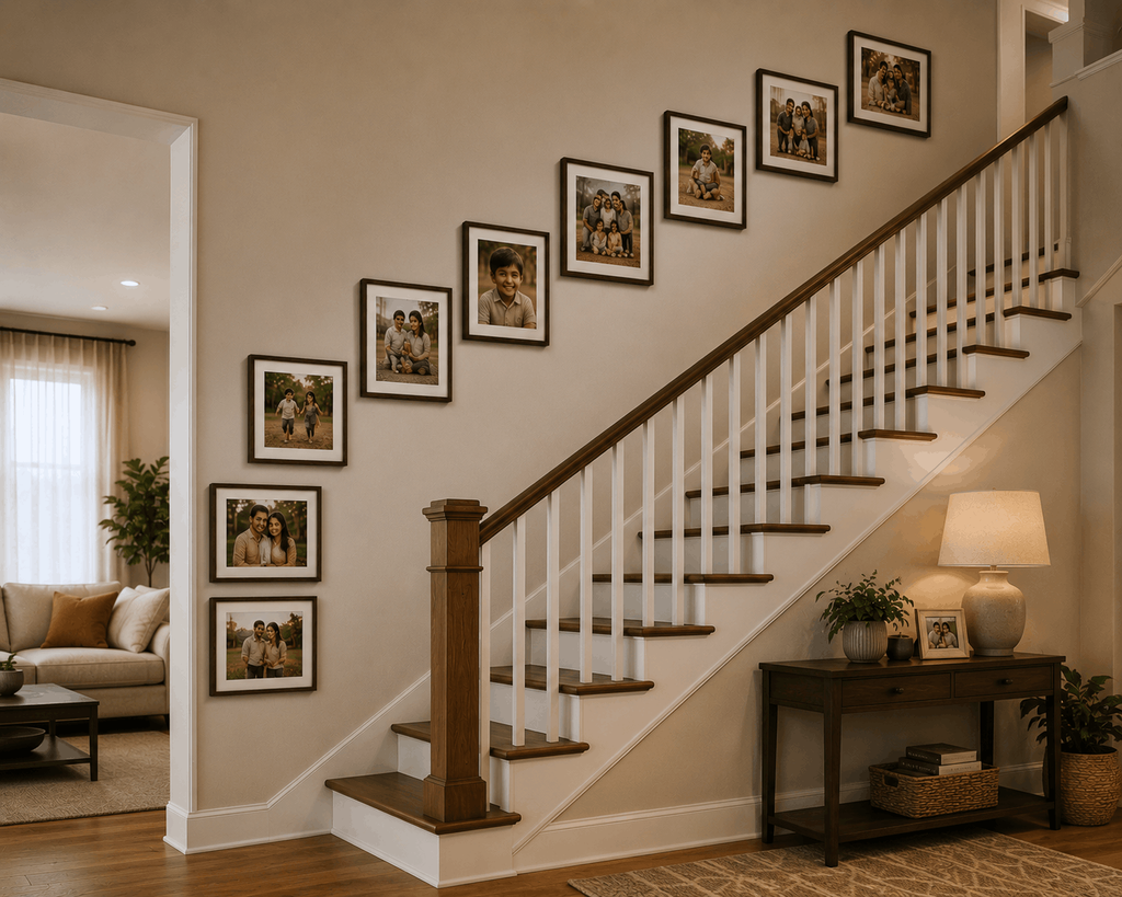 staircase wall decorated