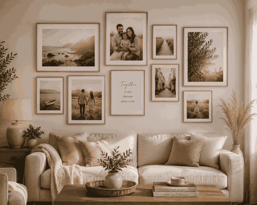 styled photo wall