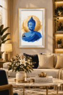 Blue Buddha with Golden Aura