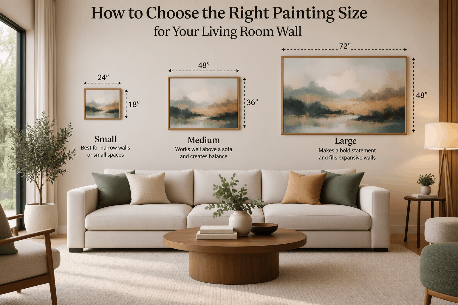 How to Choose the Right Painting Size for Your Living Room Wall