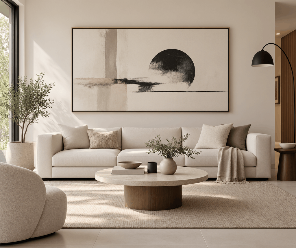Minimalist wall art for a living room