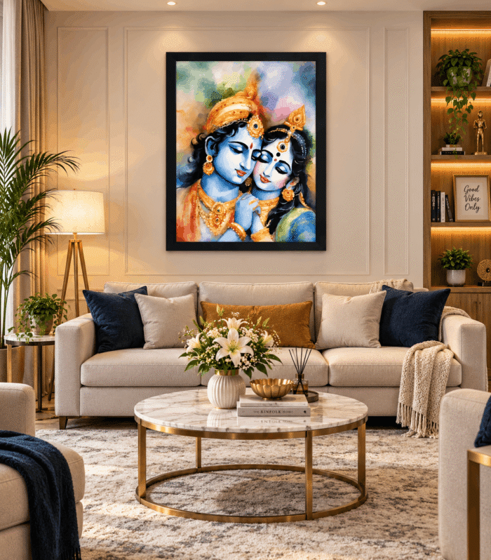 Radha Krishna Beautiful Divine Painting