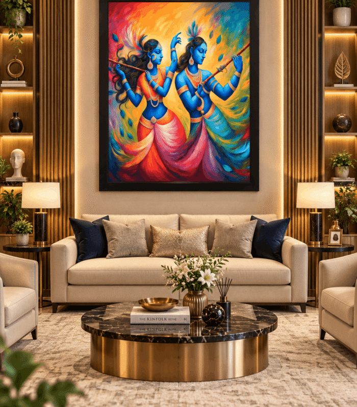 Radha Krishna Flute Artwork