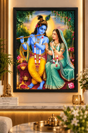 Radha Krishna Flute Painting