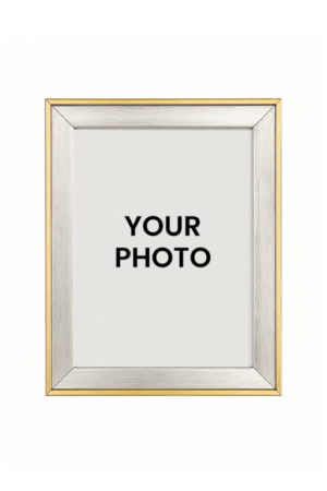 White Wood & Gold Decorative Photo Frame, Photo Size 8" x 12" Inch