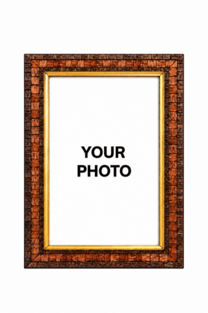 Woven wood photo frame for 12 x 8 inch photo, decorative wooden wall frame